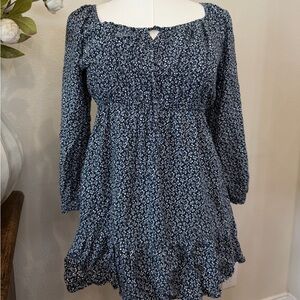 Hollister Navy & White Floral Dress